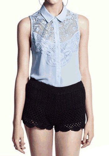 Blue Lace Tank Top from Lookbook Store