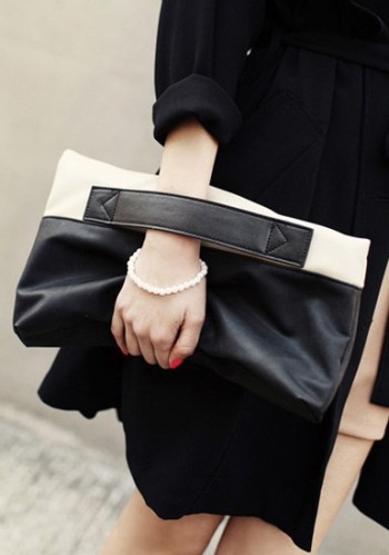 Contrast Folded Clutch - Black from Lookbook Store